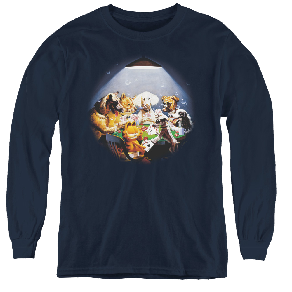 Garfield Playing With The Big Dogs - Youth Long Sleeve T-Shirt Youth Long Sleeve T-Shirt Garfield   