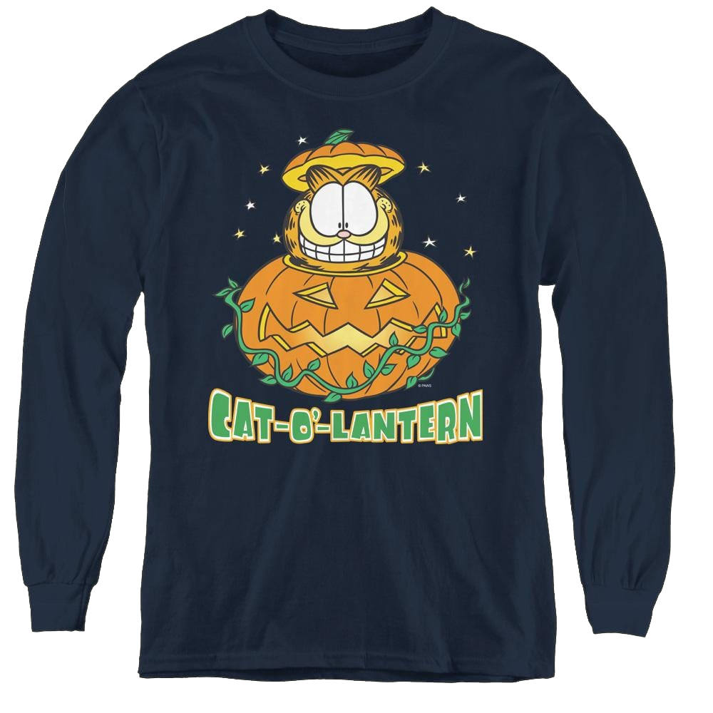 Garfield Cat O Lantern - Youth Long Sleeve T-Shirt Youth Long Sleeve T-Shirt Garfield   