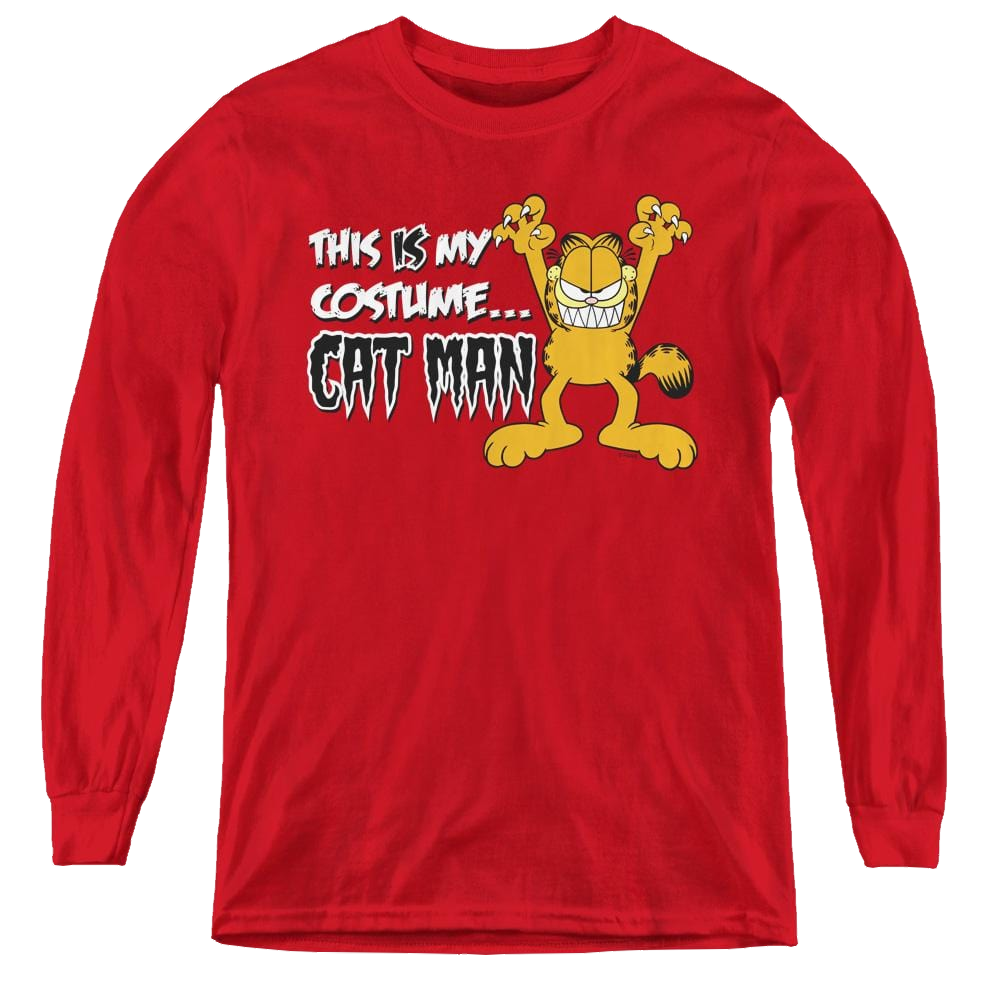 Garfield Cat Man - Youth Long Sleeve T-Shirt Youth Long Sleeve T-Shirt Garfield   