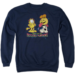 Garfield Drooling Pumpkins - Men's Crewneck Sweatshirt Men's Crewneck Sweatshirt Garfield   