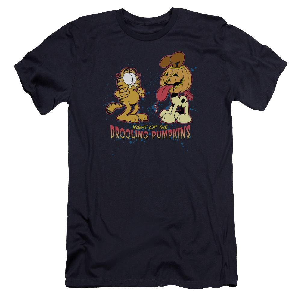 Garfield Drooling Pumpkins - Men's Premium Slim Fit T-Shirt Men's Premium Slim Fit T-Shirt Garfield   