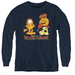 Garfield Drooling Pumpkins - Youth Long Sleeve T-Shirt Youth Long Sleeve T-Shirt Garfield   