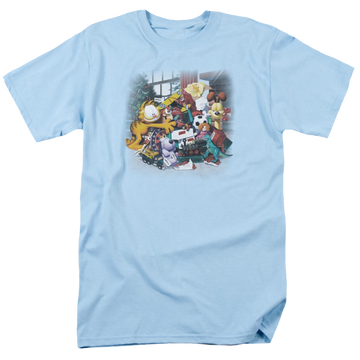 Light blue men's regular fit t-shirt with Garfield Mine! graphic