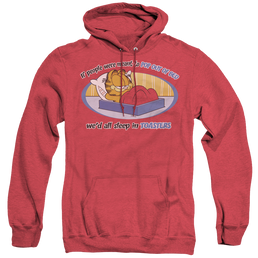 Garfield Pop Out Of Bed - Heather Pullover Hoodie Heather Pullover Hoodie Garfield   