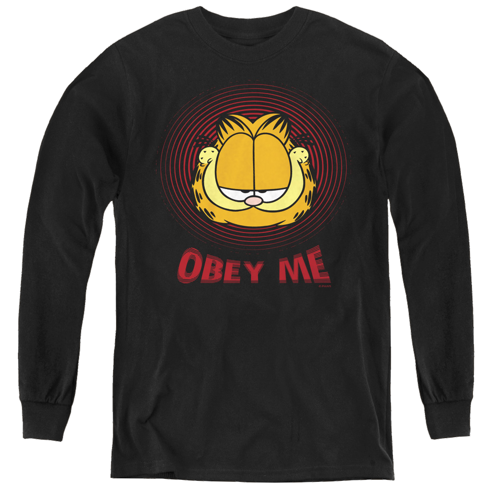 Garfield Obey Me - Youth Long Sleeve T-Shirt Youth Long Sleeve T-Shirt Garfield   