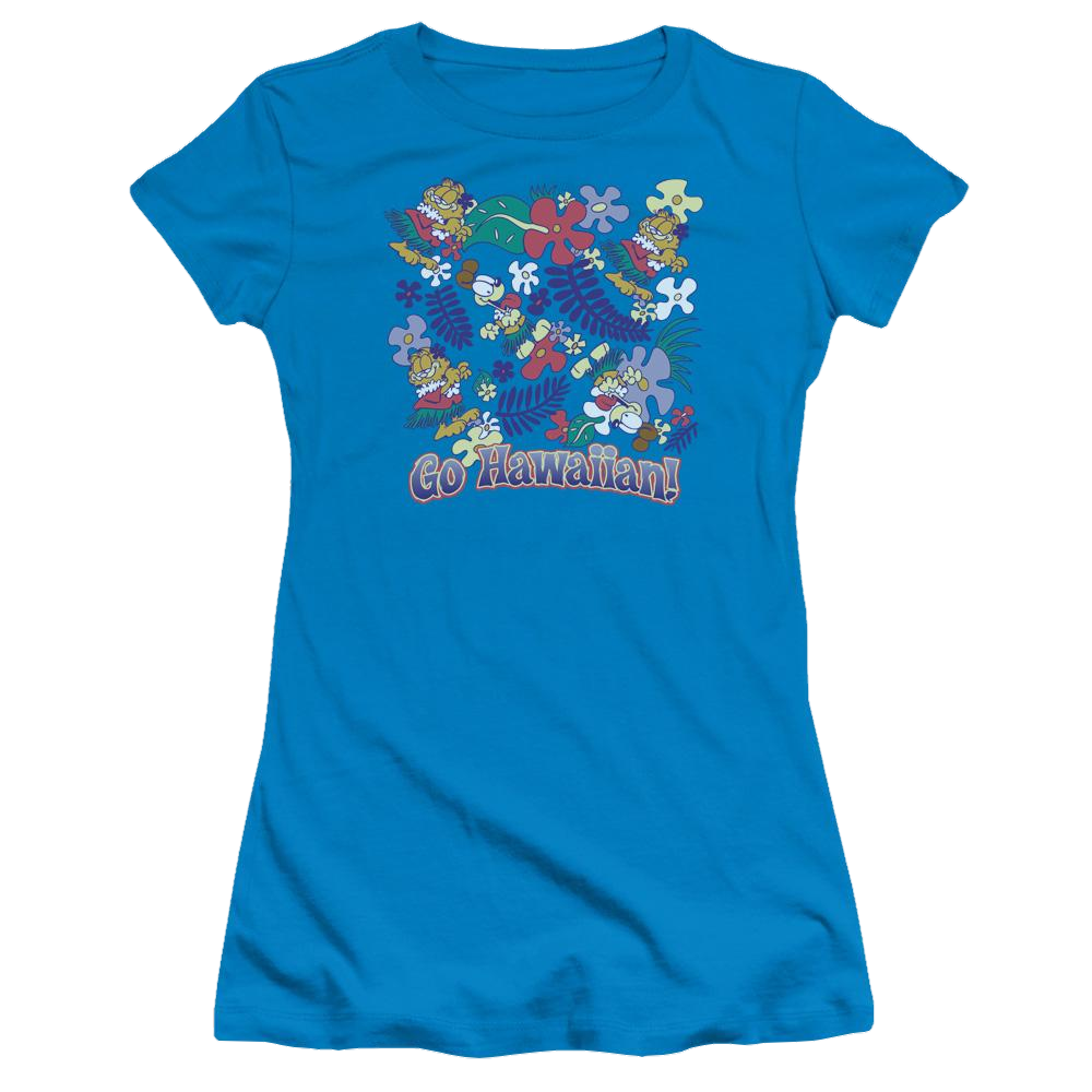 Garfield Go Hawaiian - Juniors T-Shirt Juniors T-Shirt Garfield   