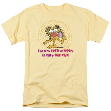 Banana men's regular fit t-shirt with Garfield From Zero To Perky graphic
