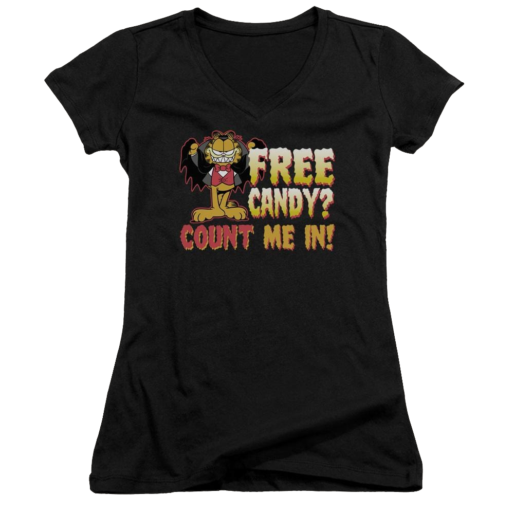 Garfield Count Me In - Juniors V-Neck T-Shirt Juniors V-Neck T-Shirt Garfield   