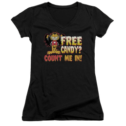Garfield Count Me In - Juniors V-Neck T-Shirt Juniors V-Neck T-Shirt Garfield   
