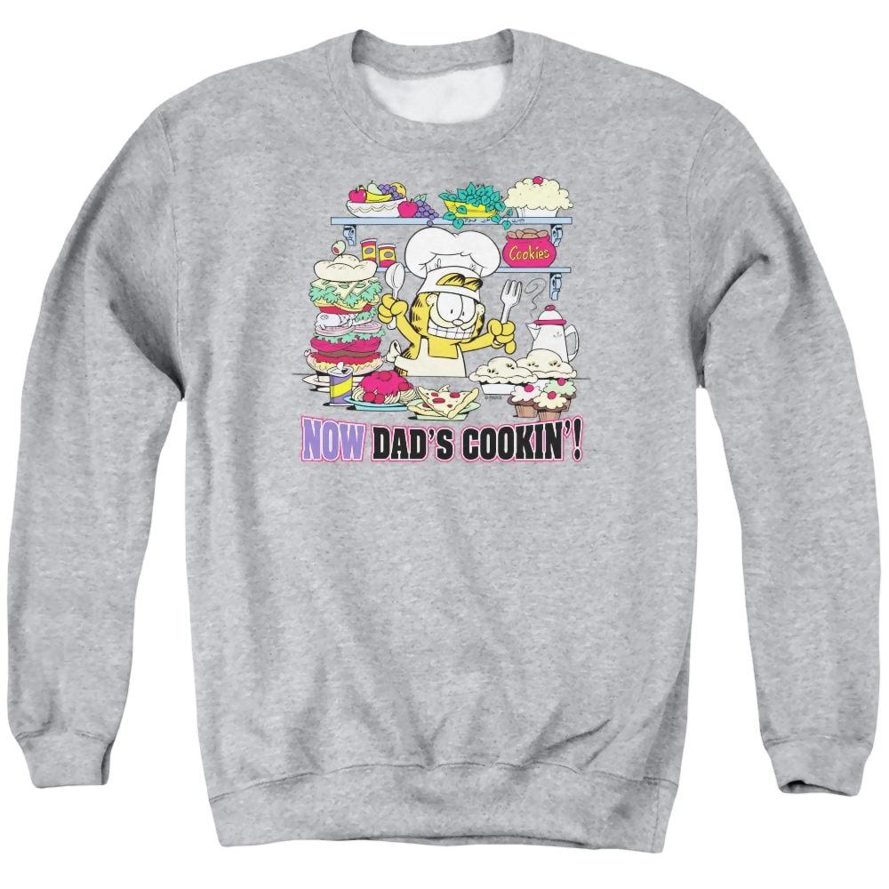 Garfield Now Dad's Cooking - Men's Crewneck Sweatshirt Men's Crewneck Sweatshirt Garfield   