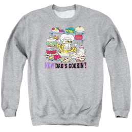 Garfield Now Dad's Cooking - Men's Crewneck Sweatshirt Men's Crewneck Sweatshirt Garfield   