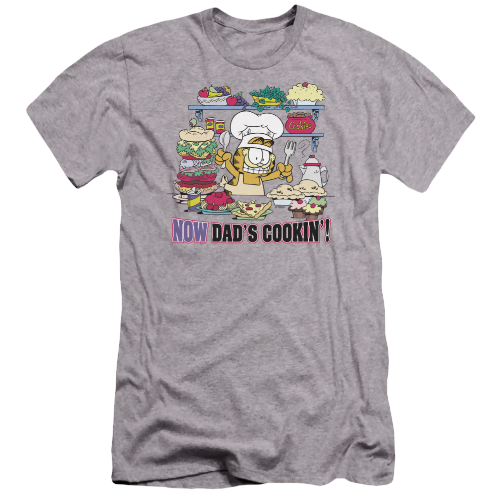 Garfield Now Dads Cooking - Men's Premium Slim Fit T-Shirt Men's Premium Slim Fit T-Shirt Garfield   