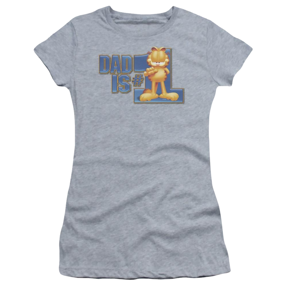 Garfield Dad Is Number One - Juniors T-Shirt Juniors T-Shirt Garfield   