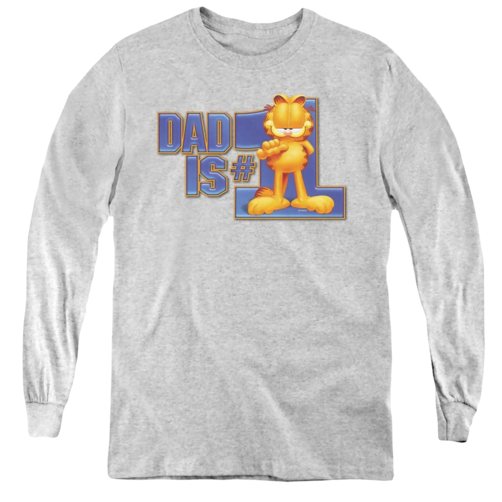 Garfield Dad Is Number One - Youth Long Sleeve T-Shirt Youth Long Sleeve T-Shirt Garfield   