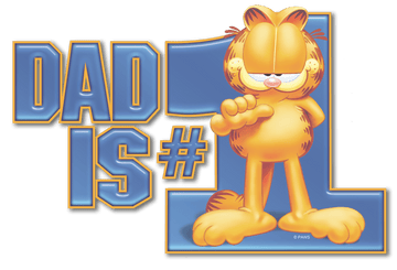 Athletic heather men's crewneck sweatshirt with Garfield Dad Is Number One graphic