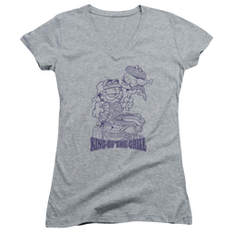 Garfield King Of The Grill - Juniors V-Neck T-Shirt Juniors V-Neck T-Shirt Garfield   