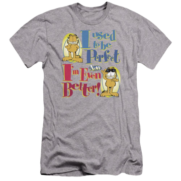 Athletic heather men's premium slim fit t-shirt with Garfield Even Better graphic