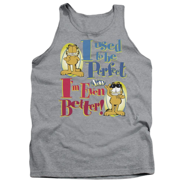 Athletic heather men's tank with Garfield Even Better graphic