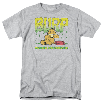 Athletic heather men's regular fit t-shirt with Garfield Manners graphic
