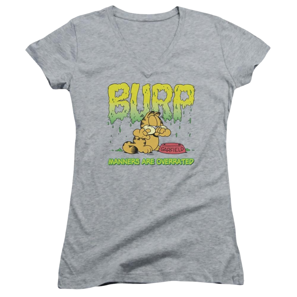 Garfield Manners - Juniors V-Neck T-Shirt Juniors V-Neck T-Shirt Garfield   