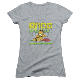 Garfield Manners - Juniors V-Neck T-Shirt Juniors V-Neck T-Shirt Garfield   