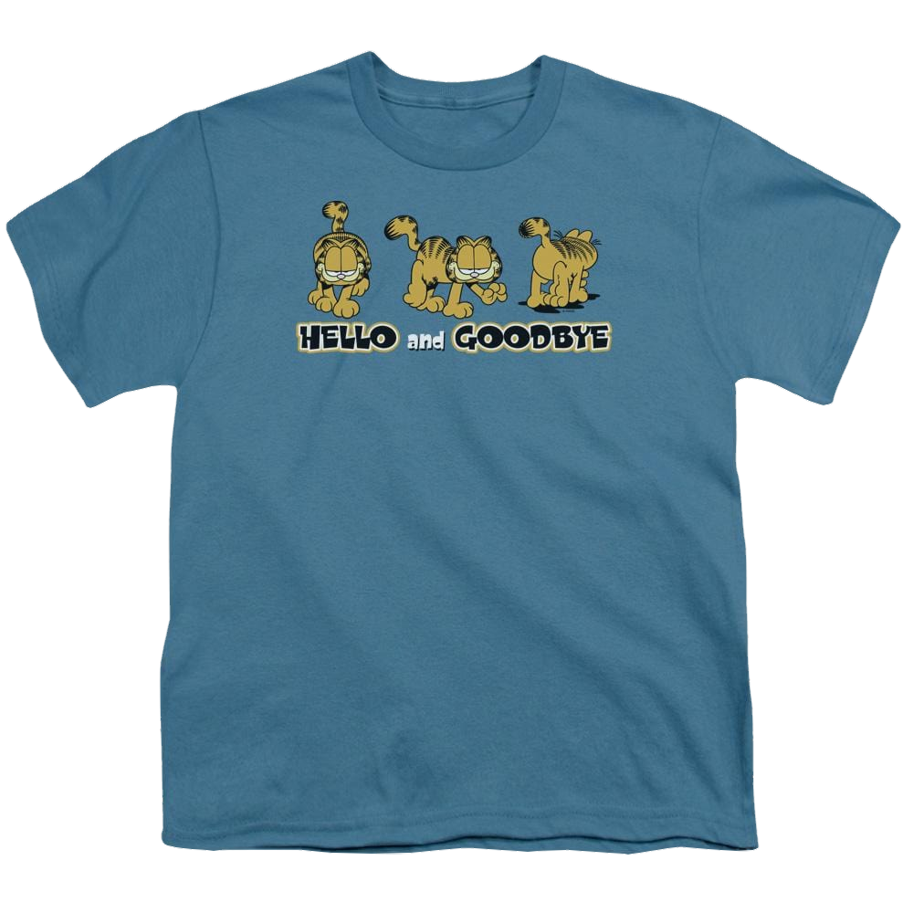 Garfield Hello And Goodbye - Youth T-Shirt (Ages 8-12) Youth T-Shirt (Ages 8-12) Garfield   