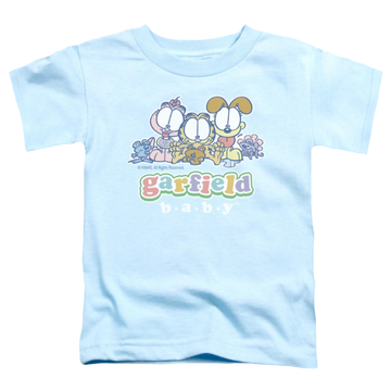 Light blue toddler t-shirt with Garfield Baby Gang graphic