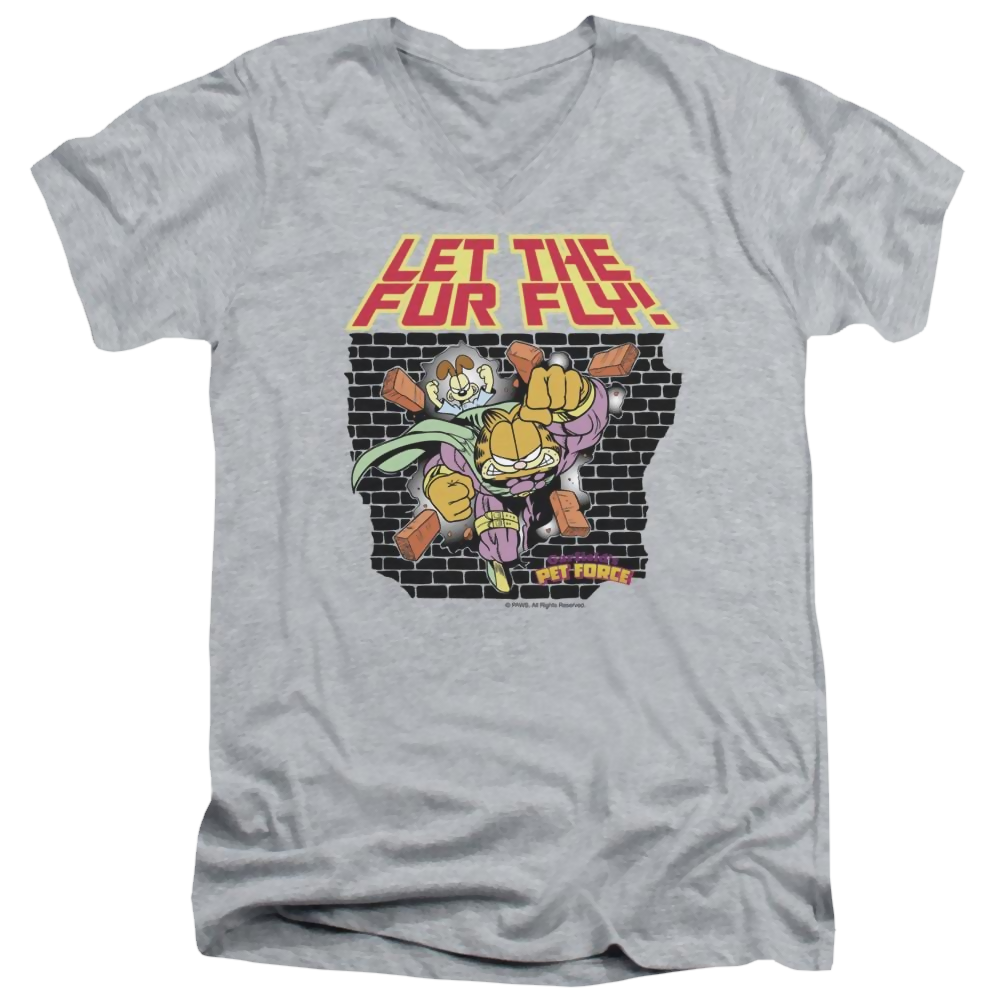 Garfield Let The Fur Fly - Men's V-Neck T-Shirt Men's V-Neck T-Shirt Garfield   