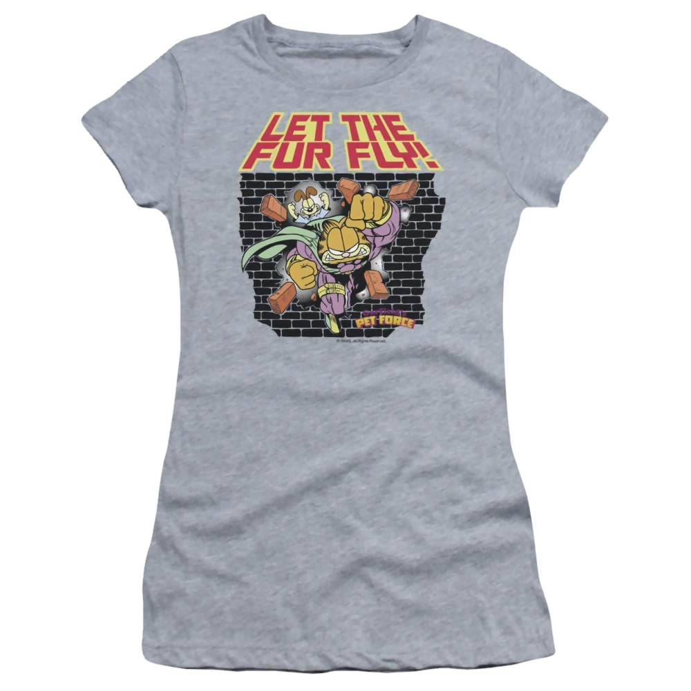 Garfield Let The Fur Fly - Juniors T-Shirt Juniors T-Shirt Garfield   