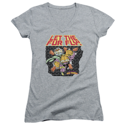Garfield Let The Fur Fly - Juniors V-Neck T-Shirt Juniors V-Neck T-Shirt Garfield   