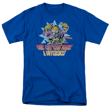 Royal men's regular fit t-shirt with Garfield Make A Difference graphic
