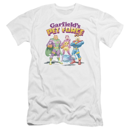 Garfield Heroes Await - Men's Premium Slim Fit T-Shirt Men's Premium Slim Fit T-Shirt Garfield   