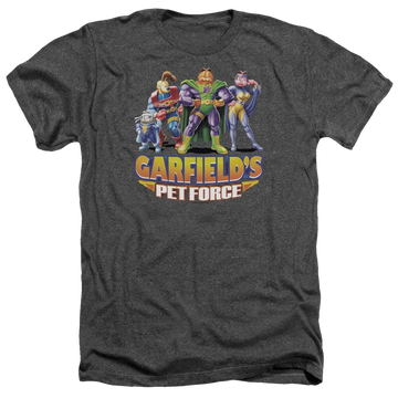 Charcoal men's heather t-shirt with Garfield Beyond graphic