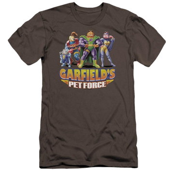 Charcoal men's premium slim fit t-shirt with Garfield Beyond graphic