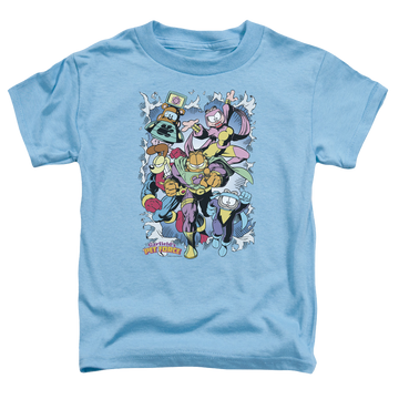 Carolina blue kid's t-shirt for ages 4 to 7 with Garfield Ripped graphic