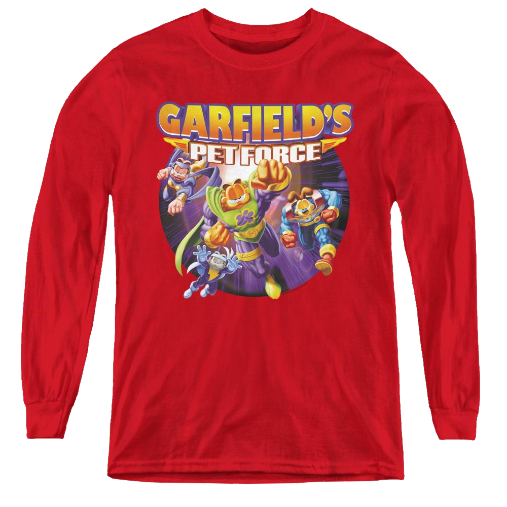 Garfield Pet Force Four - Youth Long Sleeve T-Shirt Youth Long Sleeve T-Shirt Garfield   