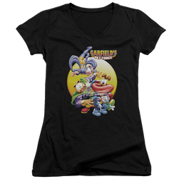 Garfield Tongue Of Doom - Juniors V-Neck T-Shirt Juniors V-Neck T-Shirt Garfield   