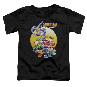 Black toddler t-shirt with Garfield Tongue Of Doom graphic