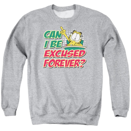Garfield Excused Forever - Men's Crewneck Sweatshirt Men's Crewneck Sweatshirt Garfield   