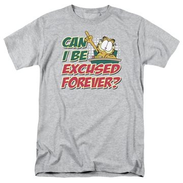 Athletic heather men's regular fit t-shirt with Garfield Excused Forever graphic