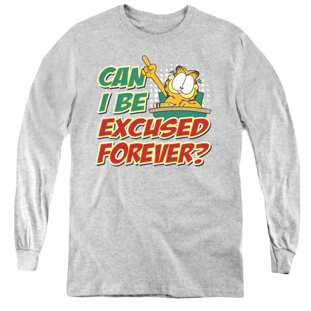 Garfield Excused Forever - Youth Long Sleeve T-Shirt Youth Long Sleeve T-Shirt Garfield   