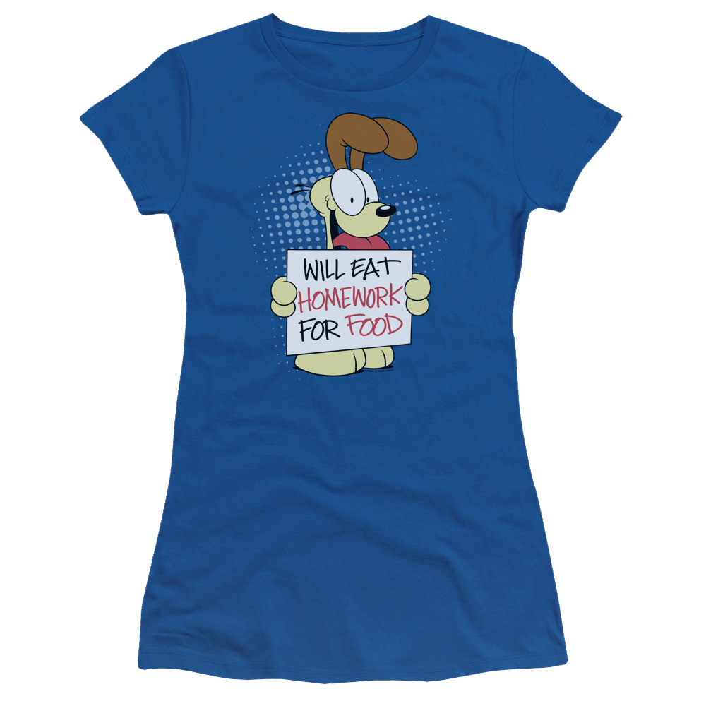 Garfield Will Eat Homework - Juniors T-Shirt Juniors T-Shirt Garfield   