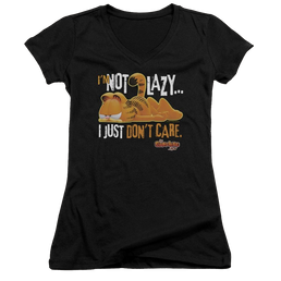Garfield Not Lazy - Juniors V-Neck T-Shirt Juniors V-Neck T-Shirt Garfield   