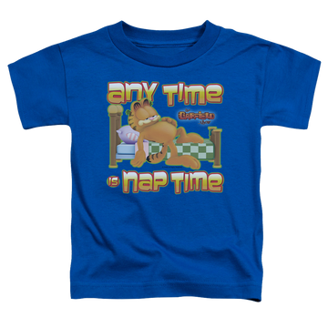 Royal kid's t-shirt for ages 4 to 7 with Garfield Nap Time graphic