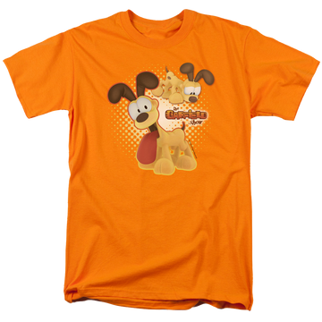 Orange men's regular fit t-shirt with Garfield Odie graphic