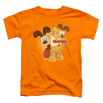 Orange toddler t-shirt with Garfield Odie graphic