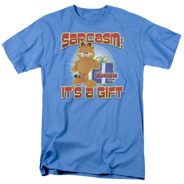 Carolina blue men's regular fit t-shirt with Garfield Sarcasm graphic