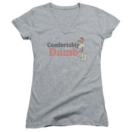 Garfield Comfortably Dumb - Juniors V-Neck T-Shirt Juniors V-Neck T-Shirt Garfield   