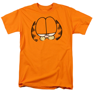 Orange men's regular fit t-shirt with Garfield Big Head graphic
