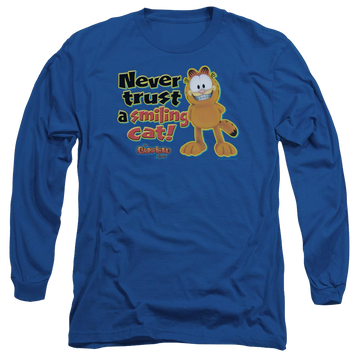 Royal men's long sleeve t-shirt with Garfield Smiling graphic